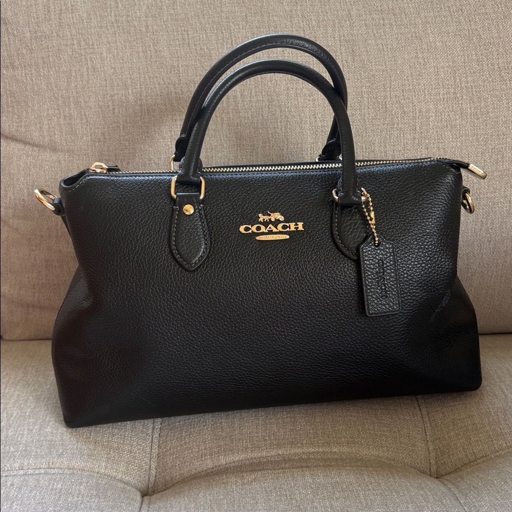 Coach Black pebble leather bag